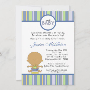 5 x 7 Blue Latino Pojke Baby Shower-inbjudan Inbjudningar
