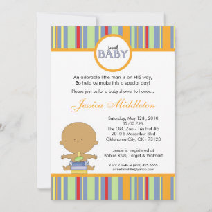 5 x 7 Blue Latino Pojke Baby Shower-inbjudan Inbjudningar