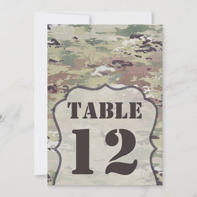 5 x 7 Bordsnummer Card-arméns OCP Camo Uniform Cam (Framsida)