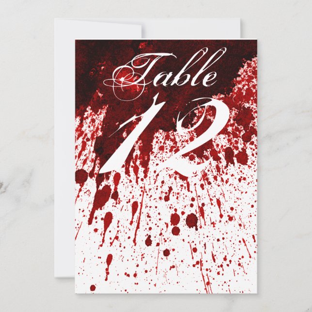 5 x 7 Bordsnummer Card Blood Splatter Vampire Goth (Framsida)