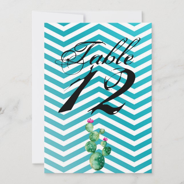 5 x 7 Bordsnummer Card Boho Cacti Cactus Succuls (Framsida)