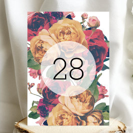 5 x 7 BORDSNUMMER i BLOMMIGT RO BRÖLLOP