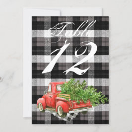 5 x 7-Bordsnummer kort JULAFTON Lastbil Baffalo Pl