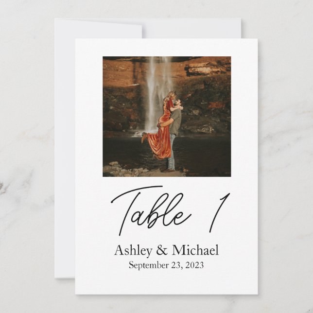 5 x 7-Bordsnummer med foto Inbjudningar (Framsida)