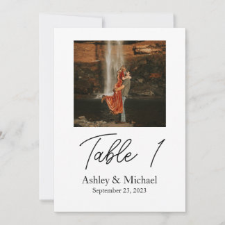 5 x 7-Bordsnummer med foto Inbjudningar