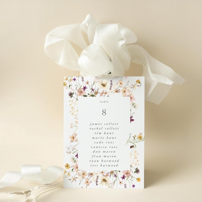 5 x 7 Bordsnumren Wildblomma Pampas Bröllop (Skapare uppladdad)