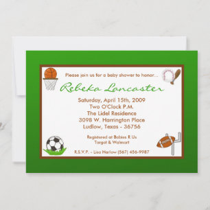 5 x 7 Boy Sports Football Baby Shower-inbjudan Inbjudningar