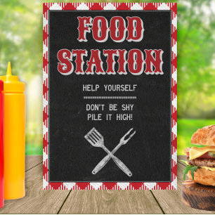 5 x 7 BQ Birthday Food Station Bord-tecken Poster
