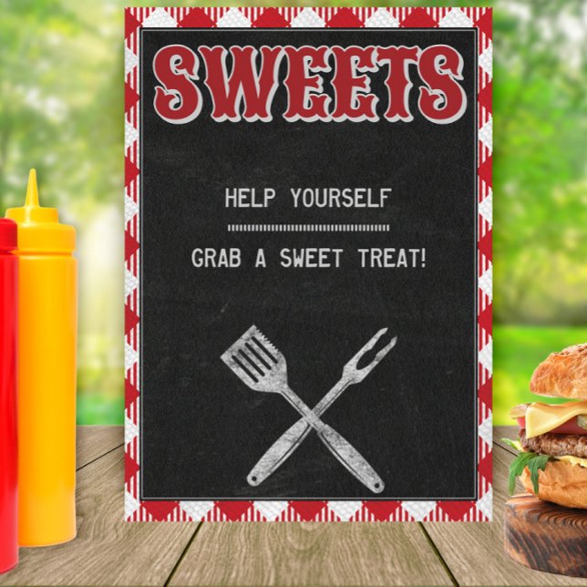 5 x 7 BQ Birthday Sweet Treats Bord Sign Poster (Skapare uppladdad)