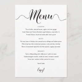 5 x 7 Bröllop Menu Black & White Meny