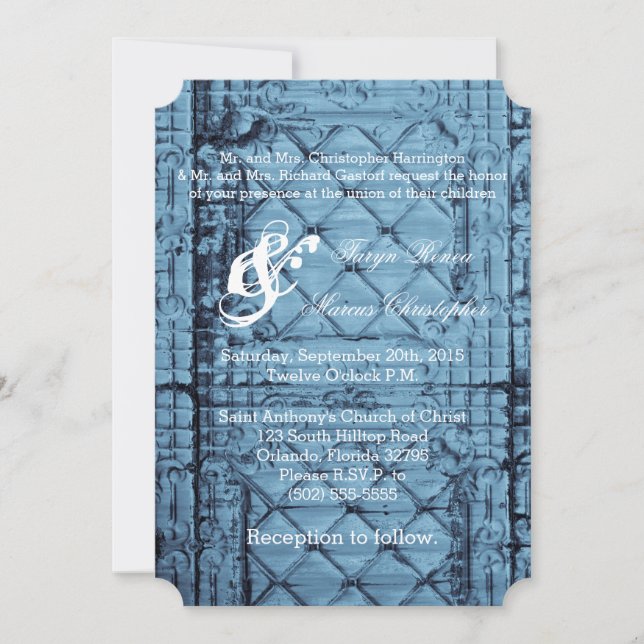 5 x 7 Bröllopsinbjudan, höjdgräns för höjdpunkter  Inbjudningar (Framsida)