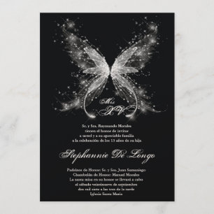 5 x 7 Butterfly Quinceanera födelsedagsinbjudan Inbjudningar