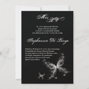 5 x 7 Butterfly Quinceanera födelsedagsinbjudan Inbjudningar