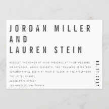 5 x 7 Charlie Minimalist Bröllopsinbjudning