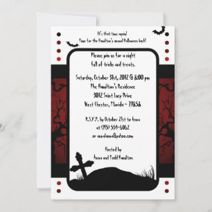 5 x 7 Creepy Träd Halloween fest-inbjudan Inbjudningar
