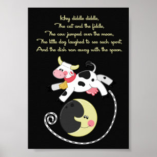 5 x 7 Diddle Rhyme Kids Room Wall Art Poster
