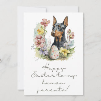 5 x 7 Dobermann Pinscher Påsk-gratulationskort Julkort