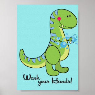 5 x 7 doser Tvätta Händer Bathroom Wall Art Poster
