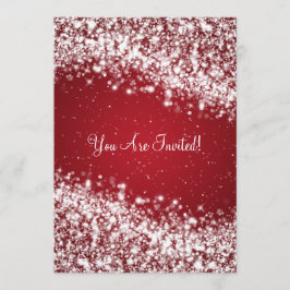 5 x 7 Elegant bröllop Sparkling Wave Red Inbjudningar