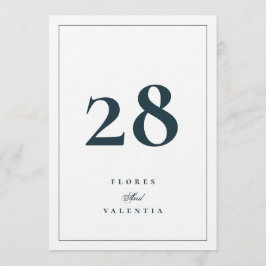 5 x 7 Eleganta Bordskort för Bröllop i Marinblått 