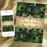 5 x 7 Emerald Grönt Elegant Peacock Bröllop Inbjudningar<br><div class="desc">Elegantens bröllopsinbjudningar. Den här vackra storleka inbjudan för fredsälssbröllop fem gånger7 är lätt att anpassa för din händelse genom att helt enkelt välja knappen "Anpassa den!" för att börja lägga till din händelseinformation, typsnitt stil, typsnitt storlek & färg och ordalydelse. Observera att alla de klistermärken, kort och inbjudningssymboler som du...</div>