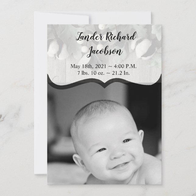 5 x 7 Fågelannonsering Bomullsväxt Meddelande (Framsida)