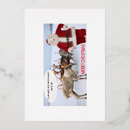 5 x 7-foliekort god jul gris