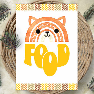 5 x 7 Food Station Boho Woodland Fox Birthday Poster