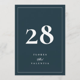 5 x 7 Formella Bordskort för Bröllop i Marinblått 