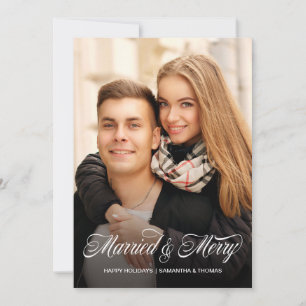 5 x 7-fotokort för Fullt med gift och merry-Helgda Julkort