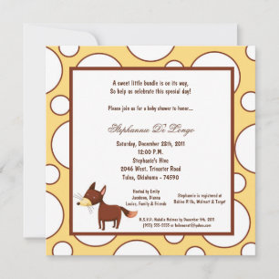 5 x 7 Fox Pok-a-Dot-babyskor Inbjudningar