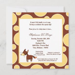 5 x 7 Fox Pok-a-Dot-babyskor Inbjudningar