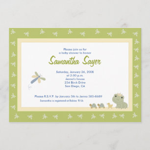 5 x 7 Froggy Tales Frog Prince Baby Shower Inbjudningar