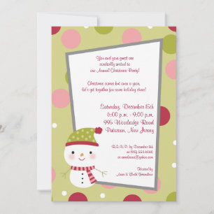 5 x 7 Frosty Snögubbe Polka BG-inbjudan Inbjudningar