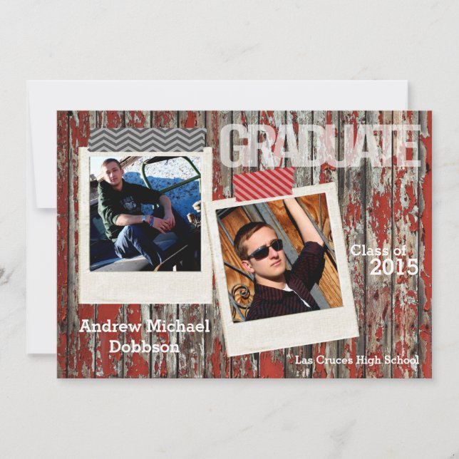 5 x 7 Gamla rödbarn Wood Weather Senior-meddelande Meddelande (Framsida)