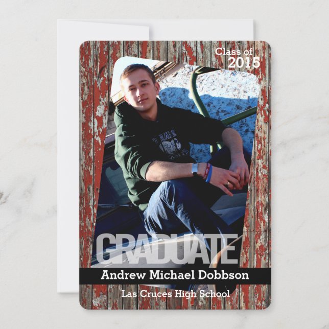 5 x 7 Gamla rödbarn Wood Weather Senior-meddelande Meddelande (Framsida)