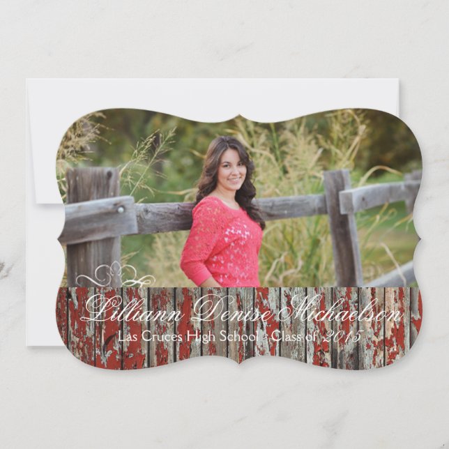 5 x 7 Gamla rödbarn Wood Weather Senior-meddelande Meddelande (Framsida)