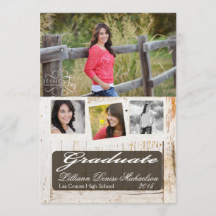 5 x 7 Gamla Vita Barn Wood Weathe Senior Notice Meddelande