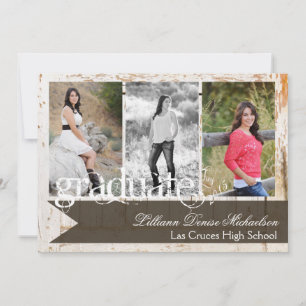 5 x 7 Gamla Vita Barn Wood Weathe Senior Notice Meddelande