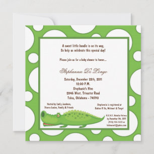 5 x 7 Gator Pok-a-Dot Baby Shower Inbjudningar