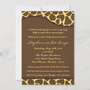 5 x 7 Giraffe Animal Print Baby Shower-inbjudan Inbjudningar
