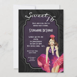 5 x 7 Glamor Girl Sweet 16 Birthday-inbjudan Inbjudningar