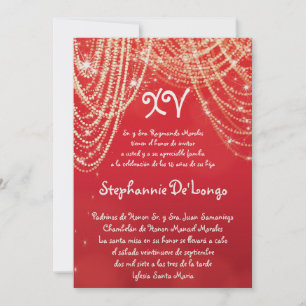 5 x 7 Glitz Glimmer Quinceanera Birthday-inbjudan Inbjudningar