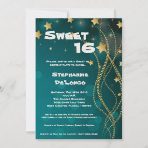 5 x 7 Glitz Glitter Sweet 16 födelsedagsinbjudan Inbjudningar