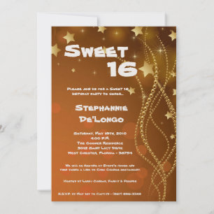 5 x 7 Glitz Glitter Sweet 16 födelsedagsinbjudan Inbjudningar