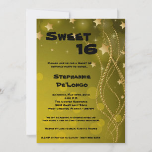5 x 7 Glitz Glitter Sweet 16 födelsedagsinbjudan Inbjudningar