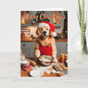5 x 7 Golden Retriever Baking julkakor Helgkort