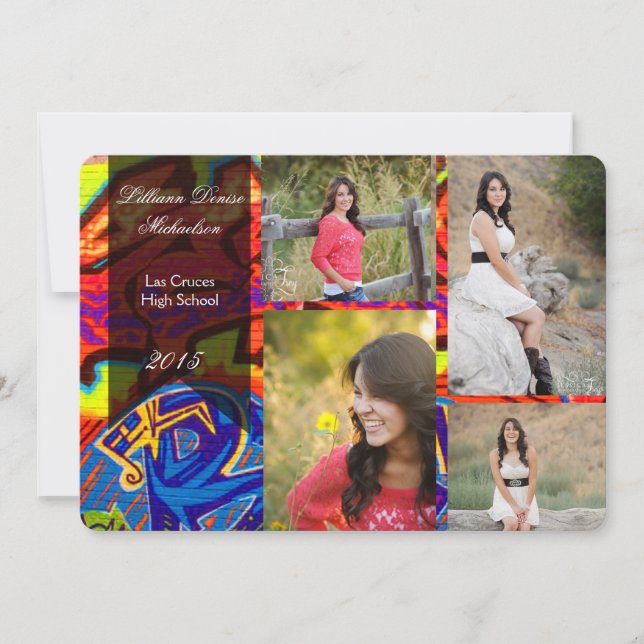 5 x 7 Graffiti Paint Luft Brush Senior-meddelande Meddelande (Framsida)