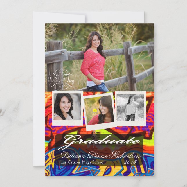 5 x 7 Graffiti Paint Luft Brush Senior-meddelande Meddelande (Framsida)