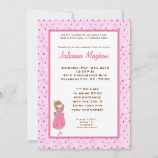 5 x 7 Gril Fair Birthday Part-inbjudan Inbjudningar